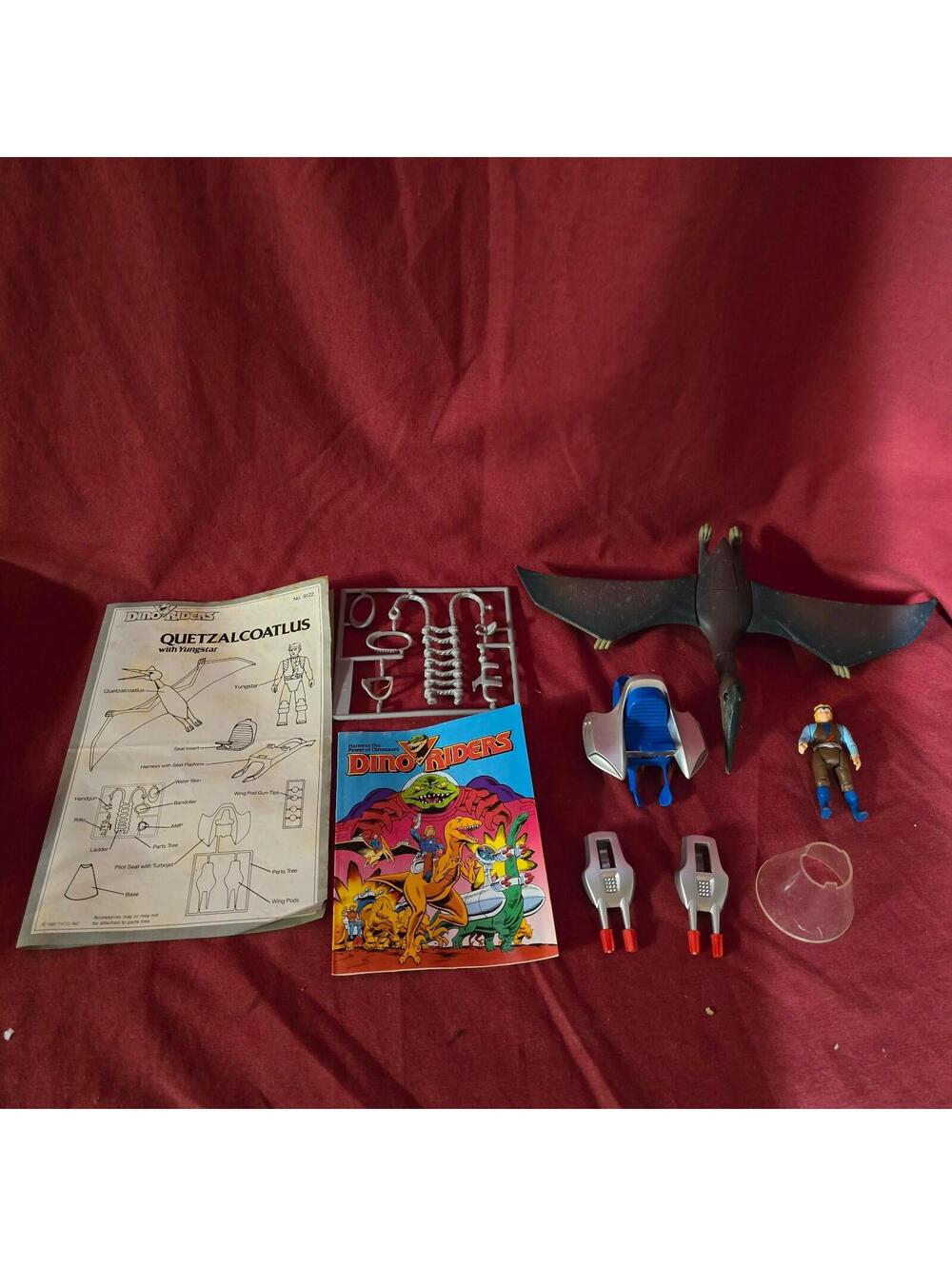 Vintage Dino-Riders Quetzalcoatlus W Yungstar 1987 Complete W Instructions Comic